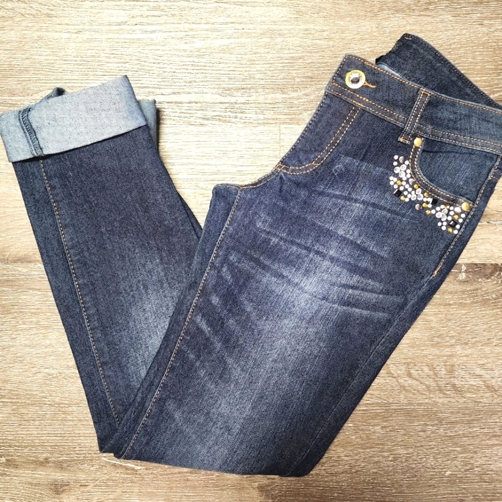 𝅺G:21 Jewel Pockets, Straight Leg, Size 5